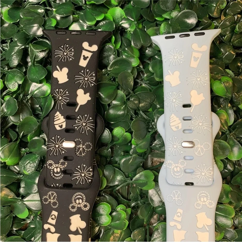 Disney Parks Themed Silicone Watch Bands for Apple Smart Watch 42/44/45/49mm